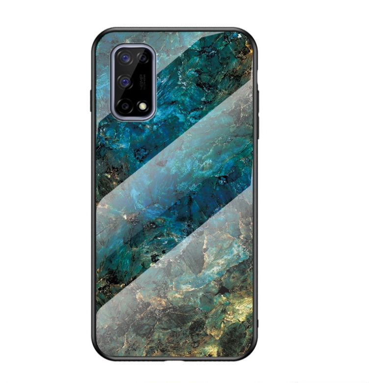 เคส Realme 7 5G #เคสฝาหลัง Gradient Color ลายหินอ่อน Glass + PC + TPU Hybrid Case