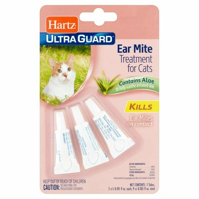 Hartz® UltraGuard Ear Mite Treatment for Cats น้ำยารักษาไรหูสำหรับแมว มีส่วนผสมของว่านหางจระเข้