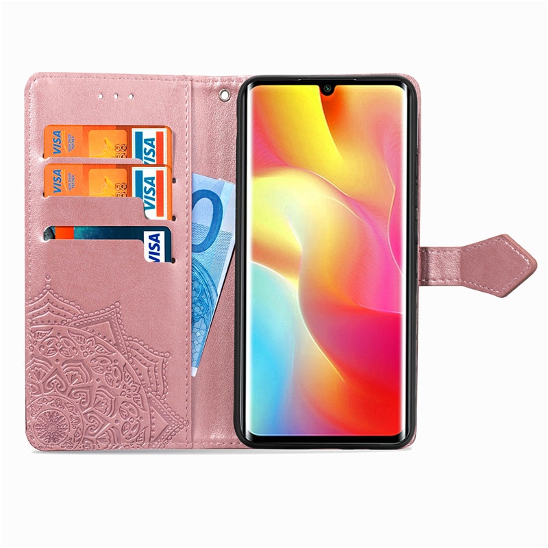 Case Xiaomi Mi Note 10 Lite #เคสฝาพับหนัง PU ผิวลายนูน Embossed Mandala Flower Leather Wallet