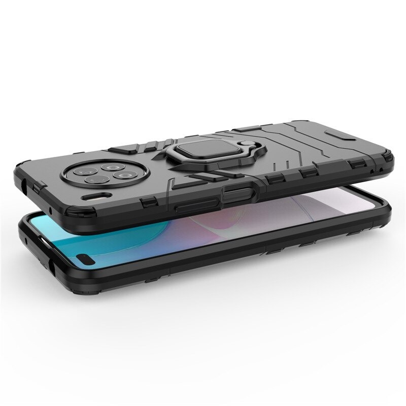 Case Huawei Nova 8i#เคสฝาหลังพลาสติกแข็ง +TPU Hybrid Case มีแหวนสวมนิ้วโลหะ