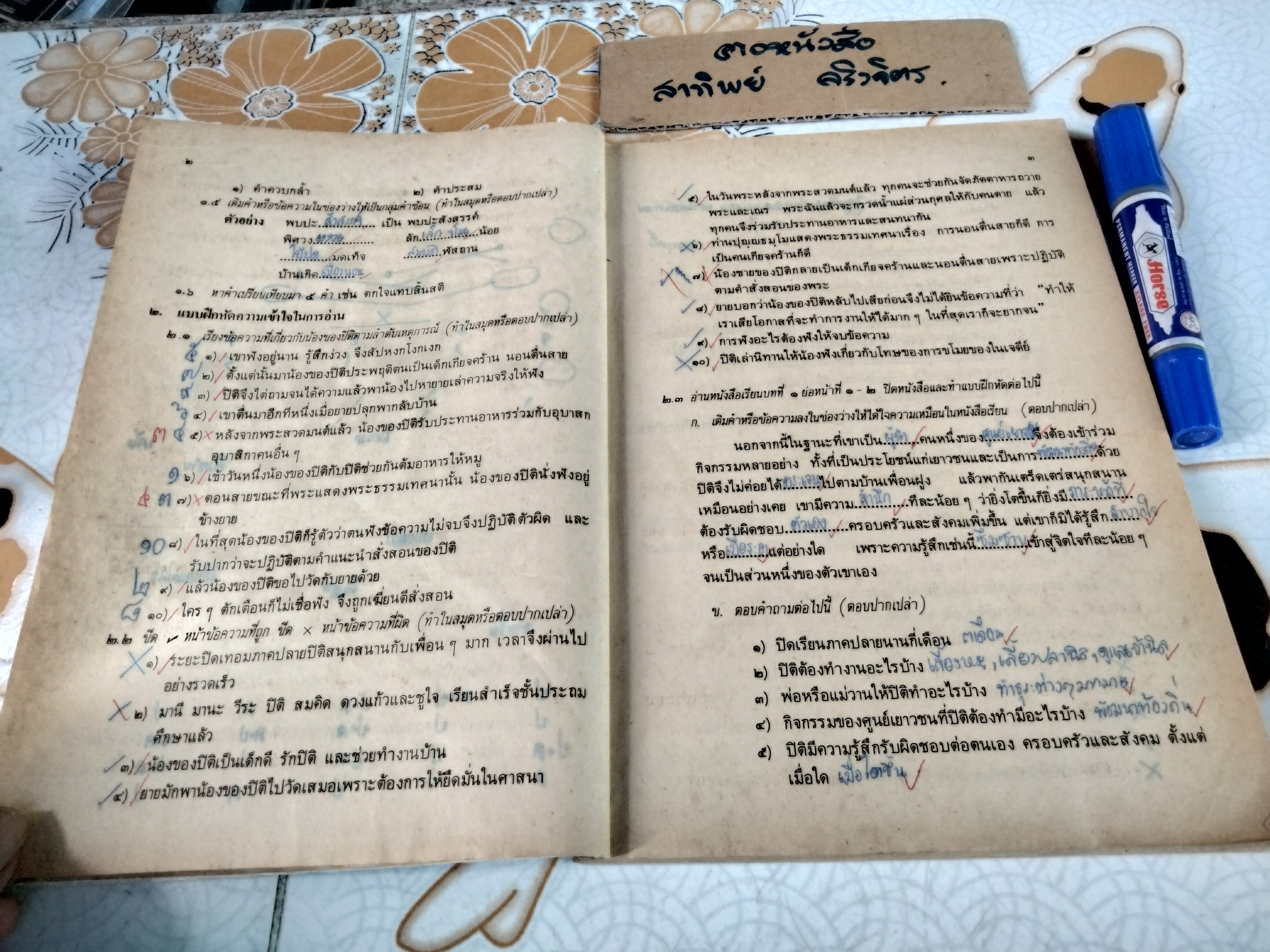 แบบฝึกหัดภาษาไทย ชั้นประถมศึกษาปีที่ 6 ตามหลักสูตรประถมศึกษา พ.ศ.2521 (มานี มานะ)