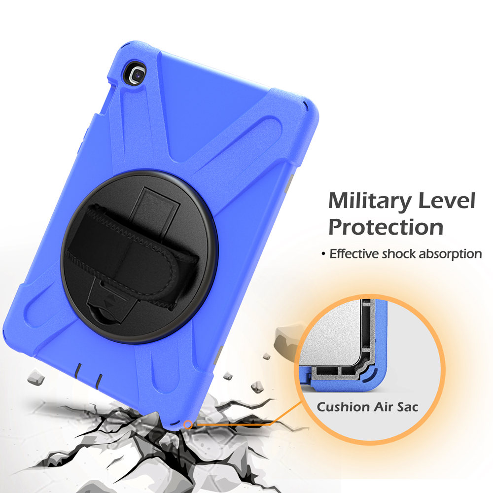 เคส Samsung Galaxy Tab S5e SM-T720 #เคสฝาหลังกันกระแทก X-Shape 360 Degree Rotary Kickstand PC + Silicone มีสายคล้องมือ มีสายคล้องไหล่