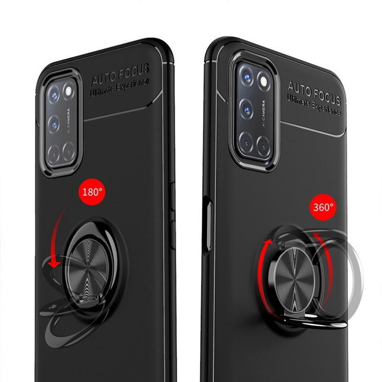 เคส OPPO A92 #เคสฝาหลัง Soft TPU Finger Ring Kickstand (แผ่นโลหะแบบ Built-in) Soft TPU