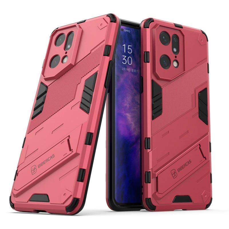 Case OPPO Find X5 Pro 5G #เคสฝาหลังพลาสติก ไฮบริด TPU + Kickstand