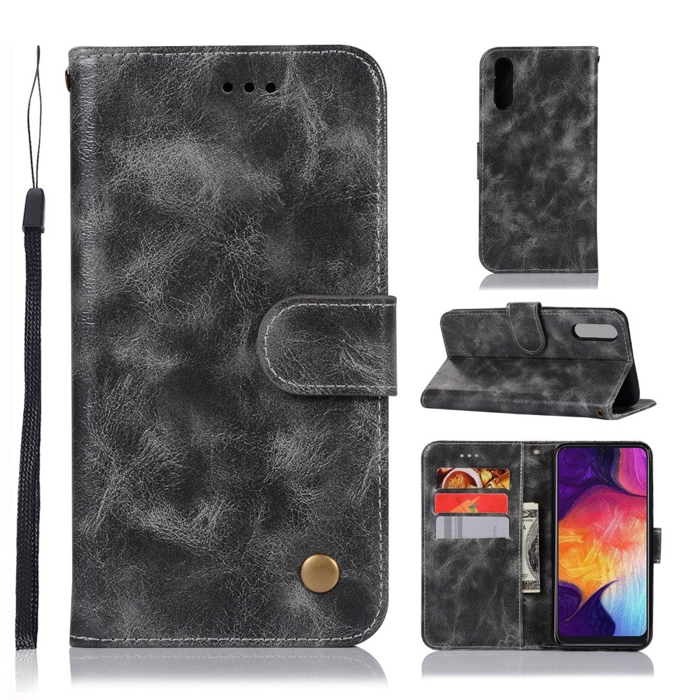 เคส Samsung Galaxy A50 / A50s / A30s #เคสฝาพับพรีเมี่ยมแบบกระเป๋าสตางค์ หนัง PU Vintage