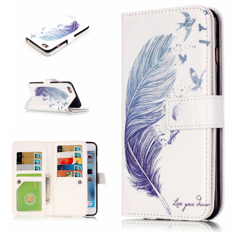 เคส iPhone 6s Plus 6 Plus #เคสแบบกระเป๋าสตางค์มีช่องเสียบบัตร 9 ช่อง