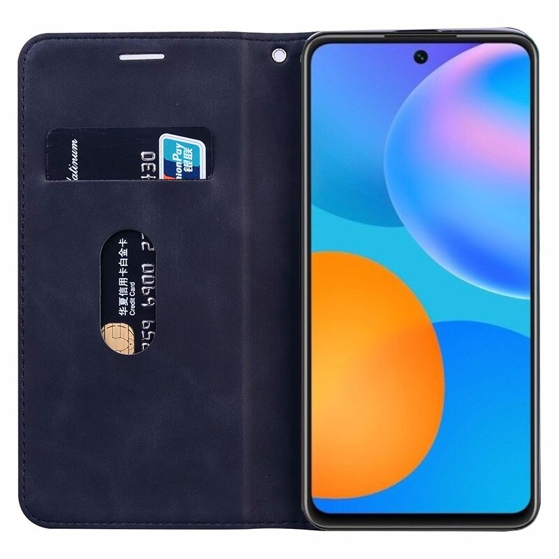 เคส Huawei Y7a #เคสฝาพับแบบกระเป๋าสตางค์ Magnetic Flip Wallet Bracket Leather Lattice TPU Phone Case