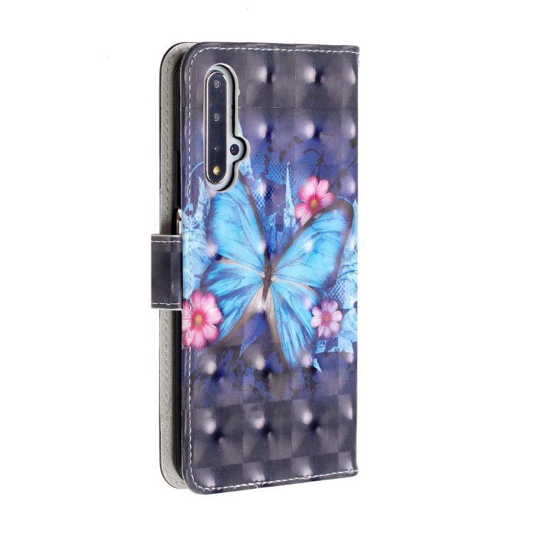 เคส Huawei Nova 5T #เคสฝาพับหนัง PU แบบกระเป๋าสตางค์ Light Spot Decor Patterned PU Leather Wallet
