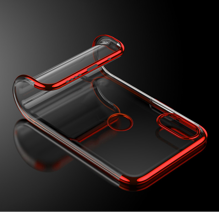 Case Xiaomi Mi 8 (6.21-inch) #เคสฝาหลังใสนิ่มขอบสีชุบเงาเหมือนโลหะคุณภาพดีราคาเบาๆสบายกระเป๋า