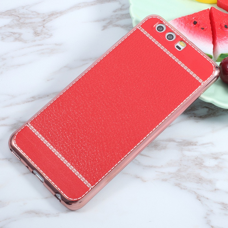 Case Huawei P10 Plus #เคสฝาหลัง TPU ด้านหลังเคลือบหนัง PU สีสันสวยงามน่ารัก