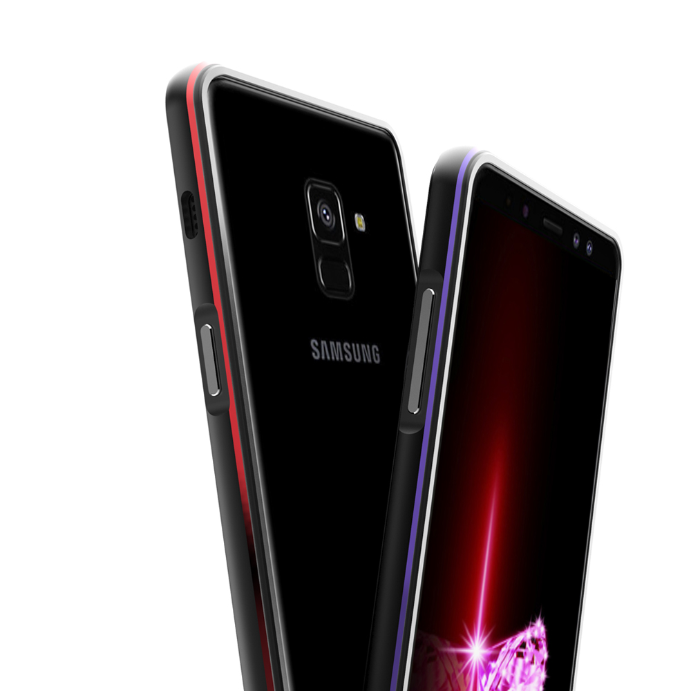 เคส Samsung Galaxy A8 (2018) #เคสกรอบอลูมิเนียม Backless Electroplated Aluminum Alloy Bumper ขอบกันกระแทก(ไม่มีฝาหลัง)