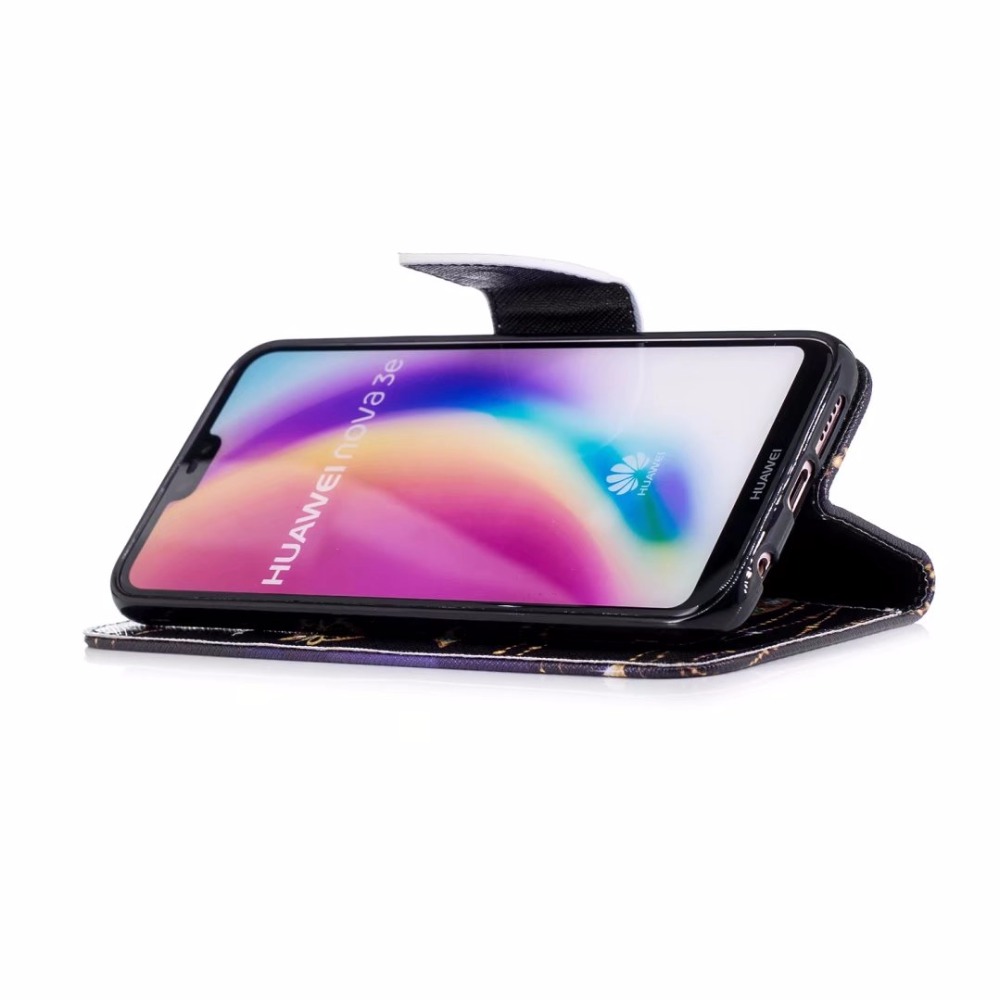 Case Huawei P20 Lite/Nova 3e #เคสฝาพับสไตล์กระเป๋าสตางค์พิมพ์ลายสวยๆ Pattern Printing Magnetic Leather