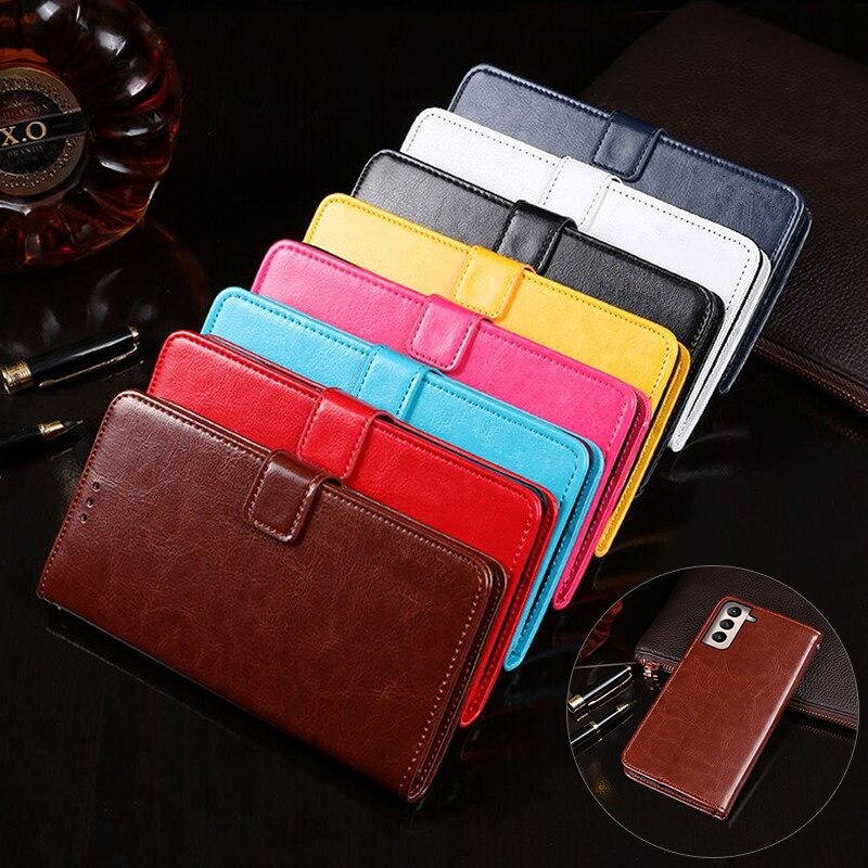 Case Samsung Galaxy S21+ #เคสฝาพับแบบกระเป๋าสตางค์หนัง PU ผิวหนังม้า Crazy Horse