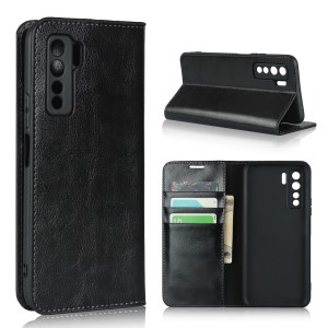 Case Huawei Nova 7 5G#เคสฝาพับหนังแท้แบบกระเป๋าสตางค์คุณภาพดี Crazy Horse Genuine Leather Cover