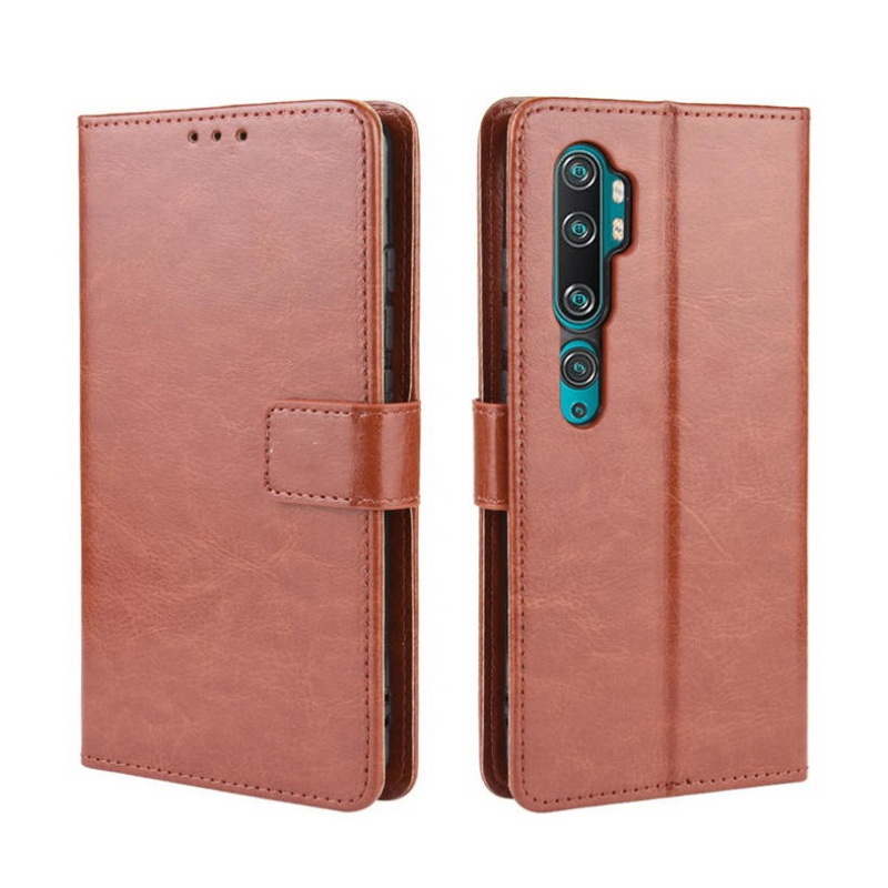 เคส Xiaomi Mi Note 10 Pro #เคสฝาพับหนัง PU ผิวหนังม้า Crazy Horse Texture Leather Wallet