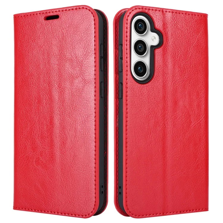 Case Samsung Galaxy S23 FE 5G #เคสฝาพับหนังแท้แบบกระเป๋าสตางค์คุณภาพดี Crazy Horse Genuine Leather Cover(สินค้าตัวอย่างสินค้าจริงตรงตามรุ่น)