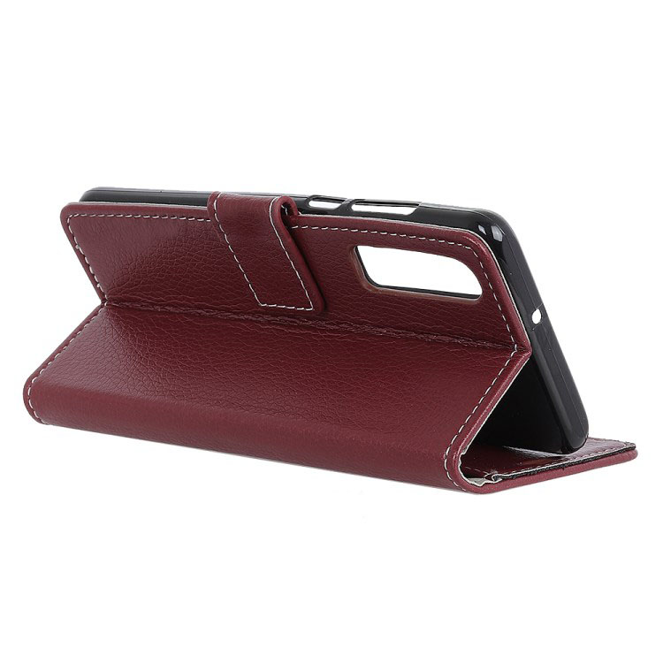 เคส Huawei P30 #เคสฝาพับแบบกระเป๋าสตางค์หนัง PU ผิวลิ้นจี่ Litchi Grain Wallet