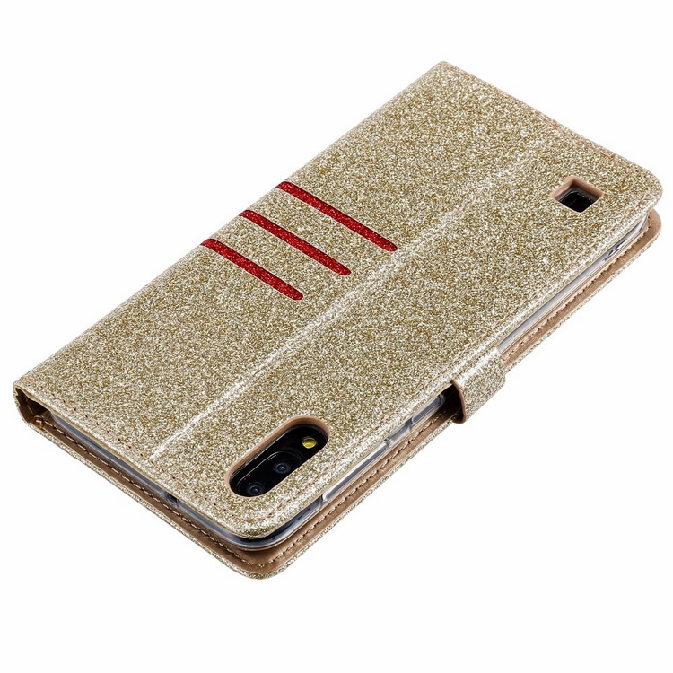 Case Samsung Galaxy A10 #เคสฝาพับหนัง PU ผิวเคลือบผงแวววาว Glitter Powder Coated Wallet