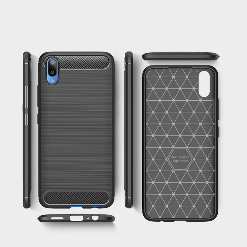 Case vivo V11 / V11 Pro #เคสฝาหลังตกแต่งคาร์บอนไฟเบอร์ ผิวขัดแปรง Brushered TPU Back Case
