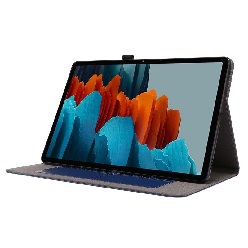 เคส Samsung Galaxy Tab S7 Plus 12.4" SM-T970 SM-T975 SM-T976 #เคสฝาพับหนัง PU มีช่องเก็บบัตร Flip PU Leather soft cover stand holder