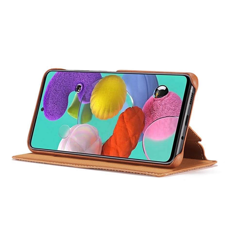Case Samsung Galaxy A53 5G #เคสฝาพับหนัง PU มีช่องใส่บัตร LC.IMEEKE Retro Style Leather Card Holder