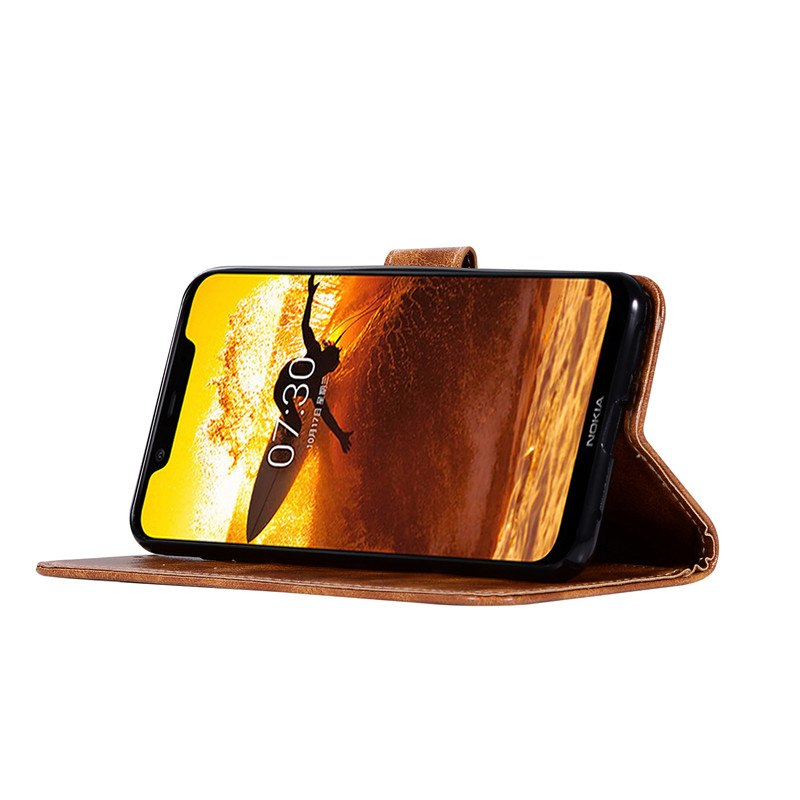 เคส Nokia 8.1 / X7 #เคสฝาพับเกรดพรีเมี่ยมแบบกระเป๋าสตางค์ หนัง PU Vintage