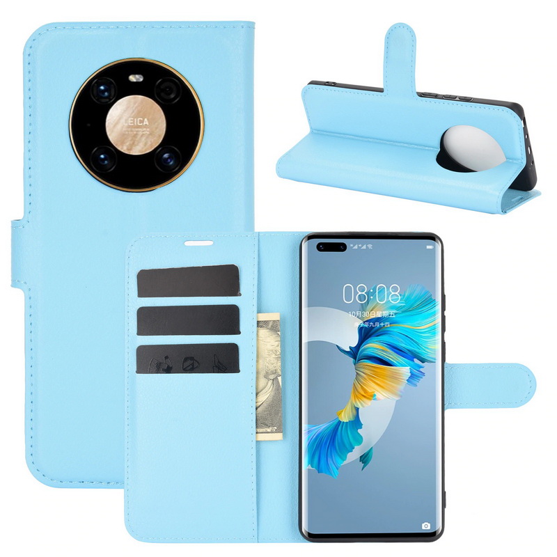 เคส Huawei Mate 40 Pro #เคสฝาพับสไตล์กระเป๋าสตางค์หนัง PU ผิวลิ้นจี่