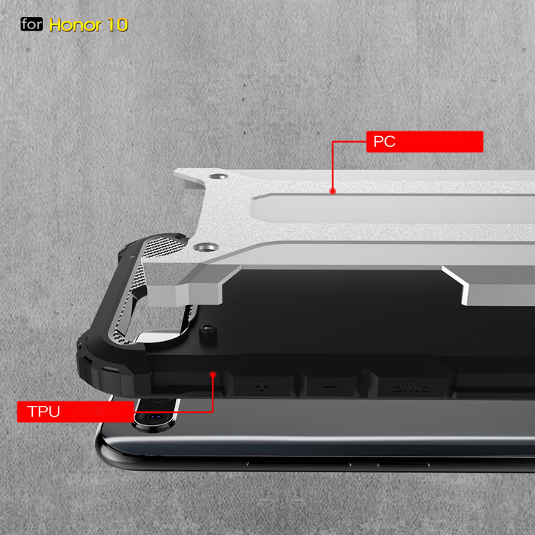 Case Honor 10 #เคสฝาหลังเกราะป้องกัน ไฮบริด พลาสติก+TPU