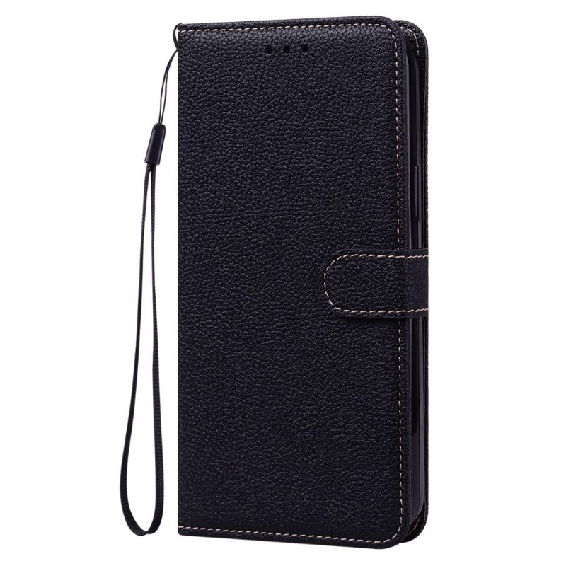 เคส Samsung Galaxy S23+ 5G #เคสฝาพับหนัง PUด้าน ลายผิวลิ้นจี่พร้อมช่องใส่บัตรแบบกระเป๋าสตางค์