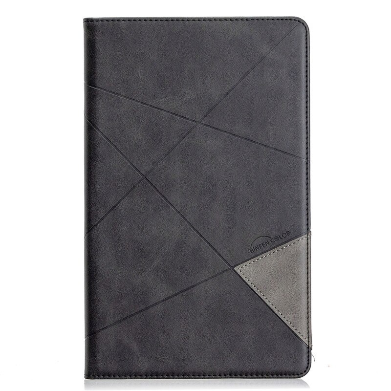 เคส Samsung Galaxy Tab A7 Lite 8.7" (T220,T225) #เคสฝาพับหนัง PU มีช่องเสียบ ID บัตรอื่นๆในตัว Geometric Pattern Leather Card Holder Protective
