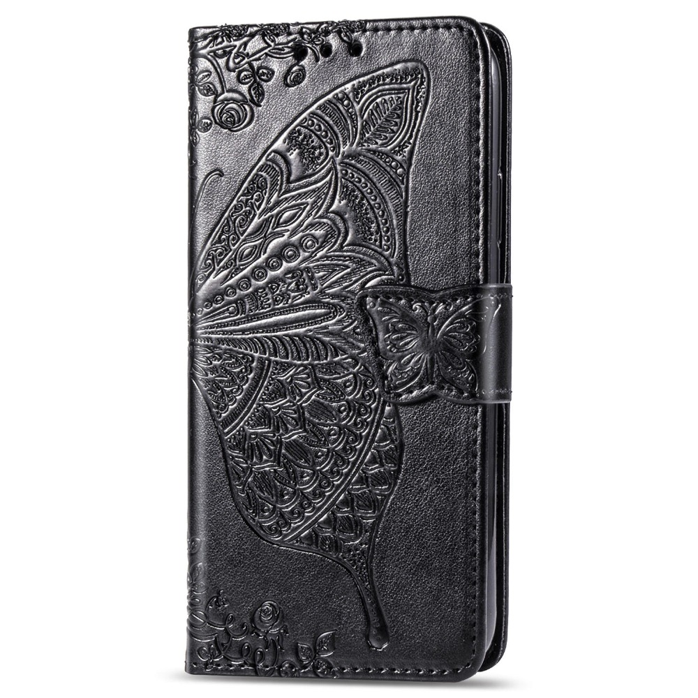 Case Xiaomi Redmi Note 8 Pro #เคสฝาพับ Imprint ลายผีเสื้อดอกไม้