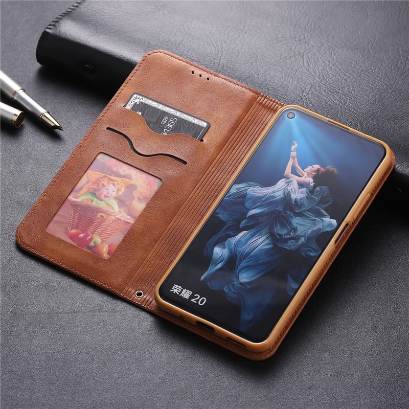 Case Huawei Nova 5T #เคสฝาพับ AZNS สไตล์ย้อนหนัง PU มีช่องเสียบการ์ด เคสคุณภาพดีราคาถูก
