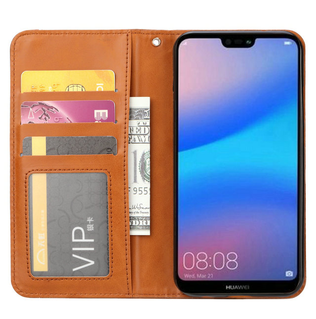 Case Huawei P30 Lite #เคสฝาพับแบบกระเป๋าสตางค์หนัง PU มีช่องเสียบบัตรคุณภาพดีราคาถูก