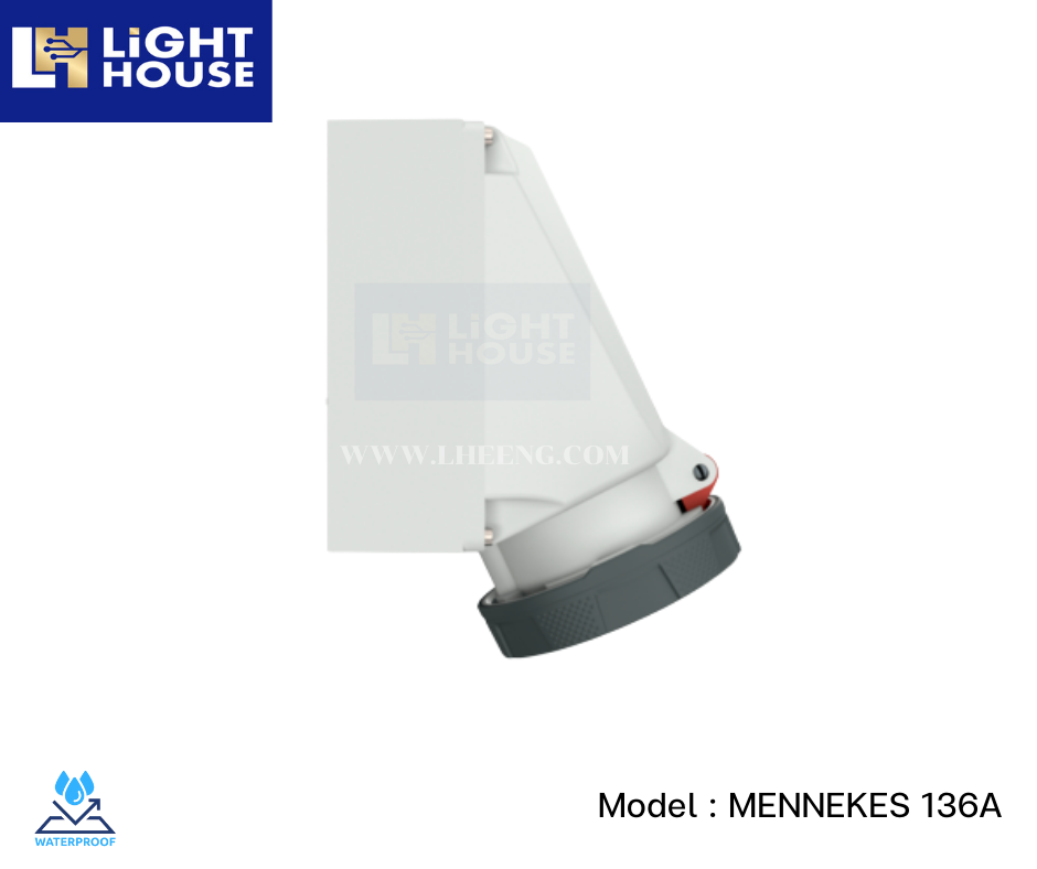 MENNEKES 136A ปลั๊กตัวเมียติดพนัง (3P+N+E) 63A 400V IP67