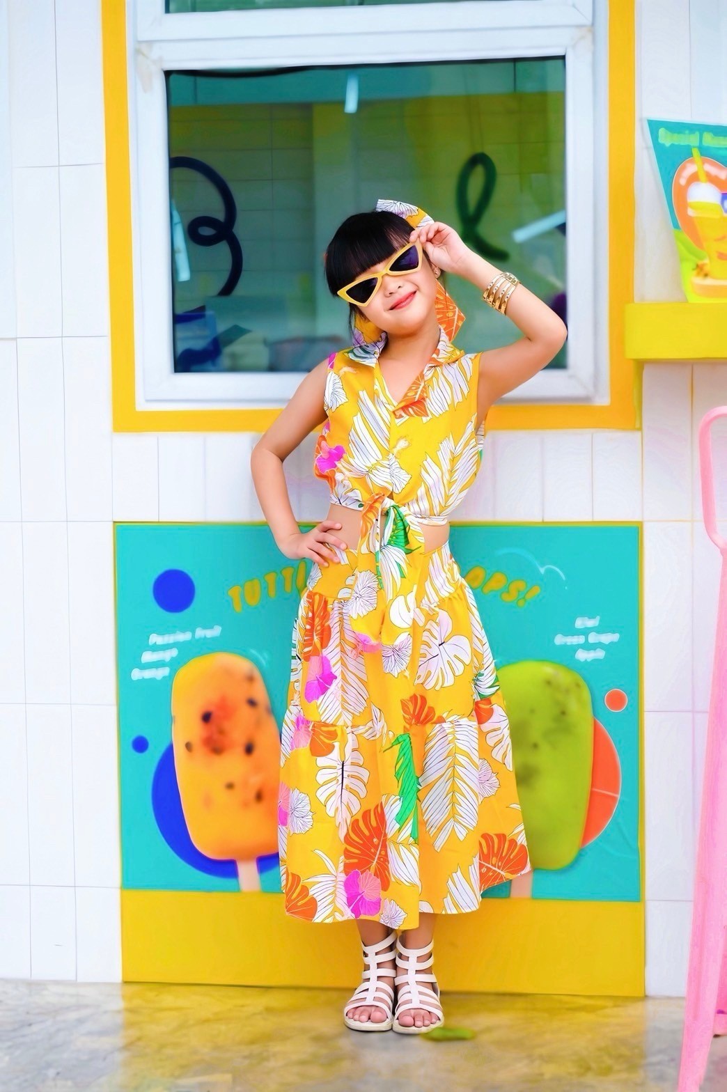 ชุดกระโปรงเด็กหญิง สีสดใส