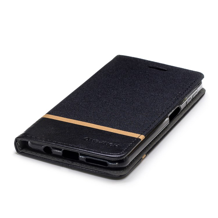 เคส Samsung Galaxy A7 (2018) #เคสฝาพับหนัง PU ผิวเคลือบ Cloth Texture Splicing PU Leather