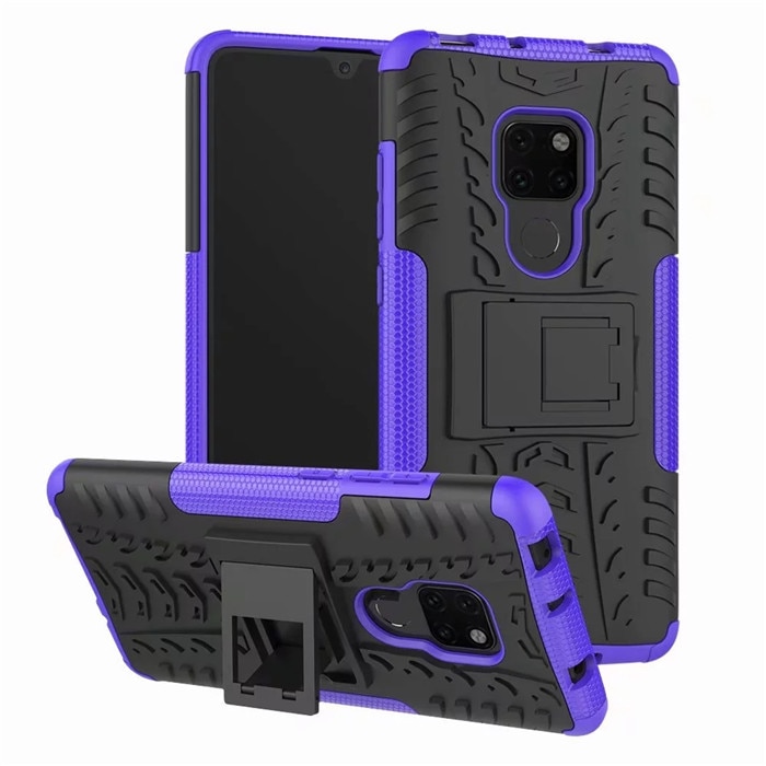Case Huawei Mate 20 #เคสฝาหลังกันลื่น Cool Tyre Pattern Kickstand (PC + TPU)