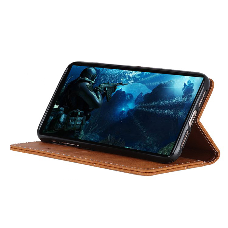 เคส Galaxy Note 10 #เคสฝาพับแบบกระเป๋าสตางค์ S-shape Textured PU Leather Wallet