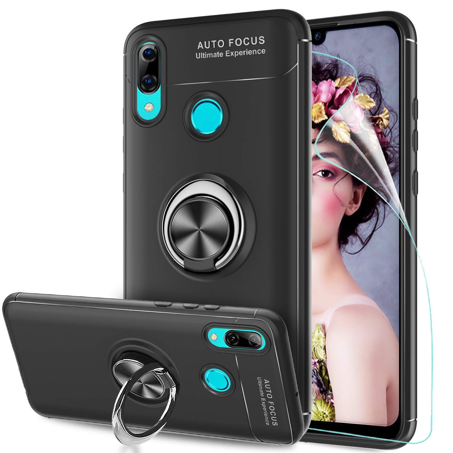 Case Huawei Y7 2019 #เคสฝาหลัง TPU Finger Ring Kickstand (แผ่นโลหะแบบ Built-in)