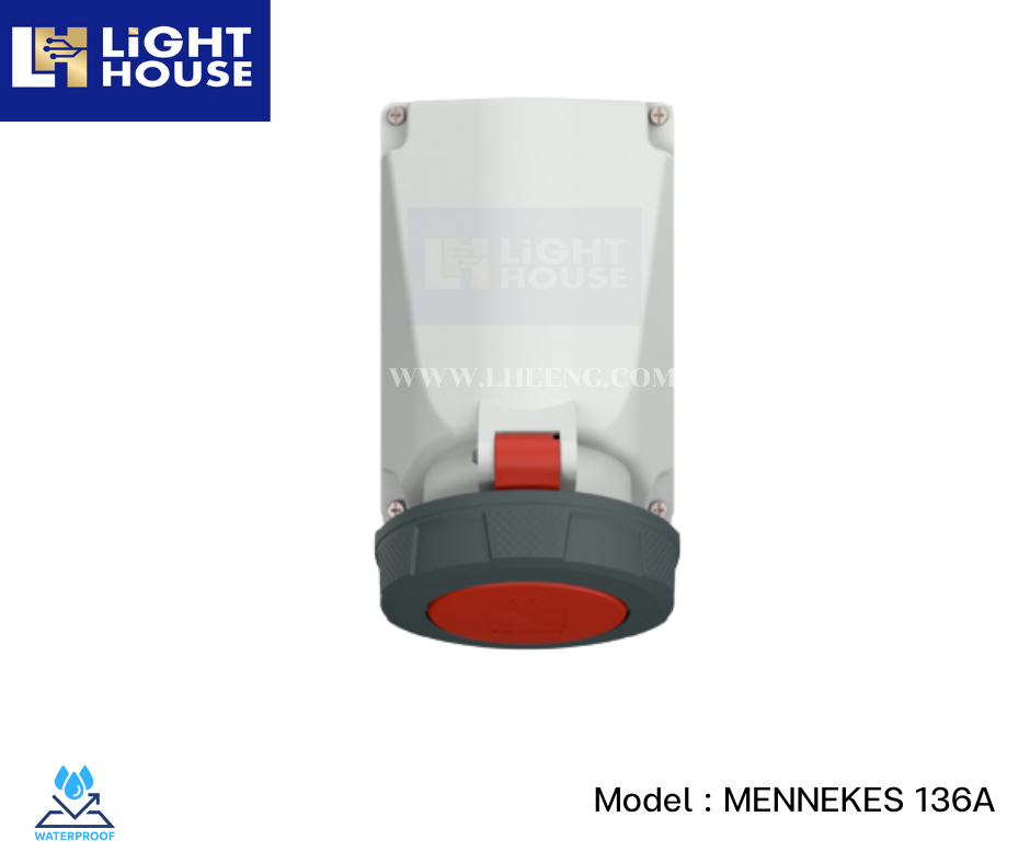 MENNEKES 136A ปลั๊กตัวเมียติดพนัง (3P+N+E) 63A 400V IP67