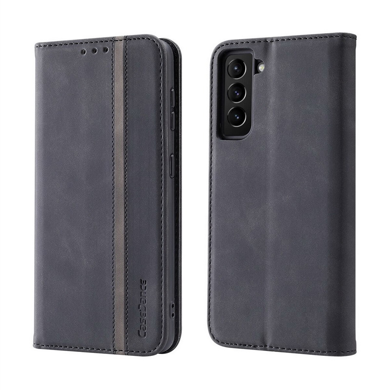 เคส Samsung Galaxy S21 FE 5G #เคสฝาพับหนัง PU สไตล์กระเป๋าสตางค์พร้อมช่องใส่การ์ด Luxury Flip Stand Card Phone Leather Wallet Cover Casing Auto-absorbed Smartphone