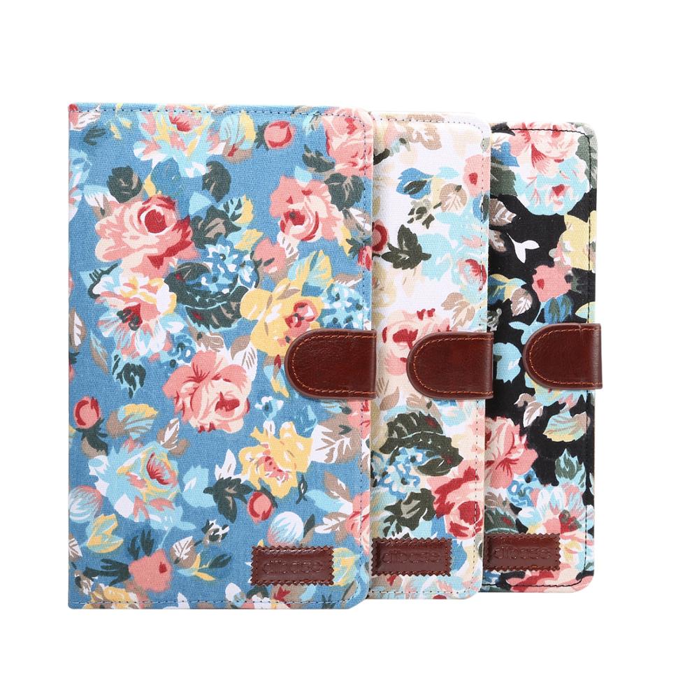 เคส Huawei MediaPad M6 8.4 แบบกระเป๋าสตางค์หนัง PU ผิวผ้าลายดอกไม้ Flower Cloth Skin PU Leather Wallet