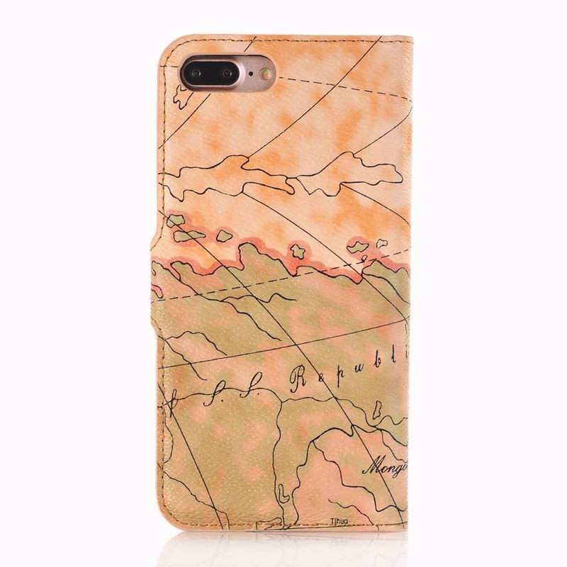 Case iphone 7 plus / 8 plus เคสฝาพับลายณูปแบบแผนที่มีช่องเสียบการ์ด สวยงามทันสมัย