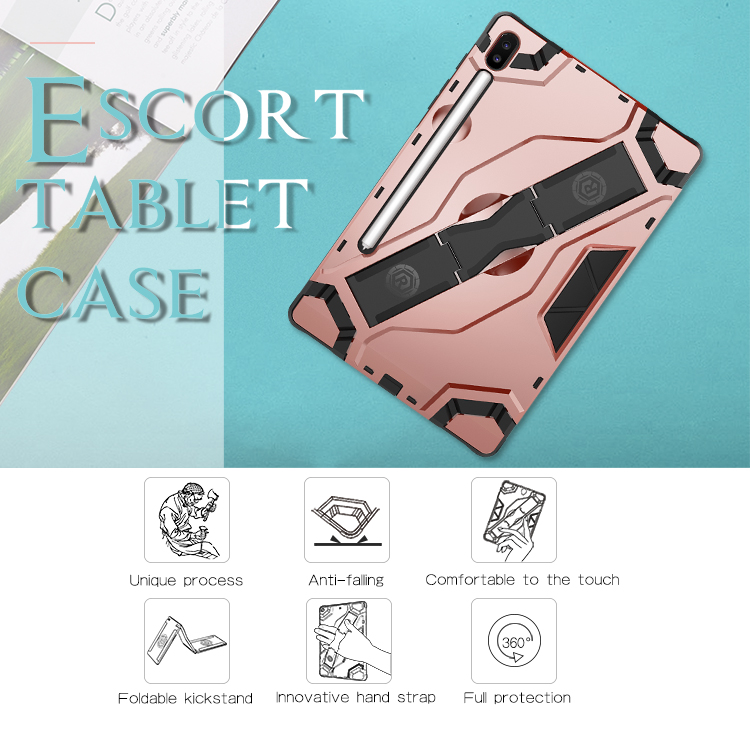 Case Samsung Galaxy Tab S6 SM-T860 SM-T865 #เคสฝาหลังกันกระแทกมีที่สวมนิ้ว Shield Style Strap Kickstand
