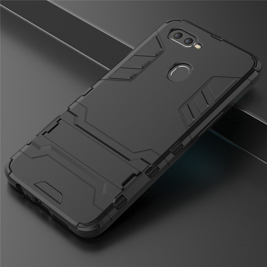 Case OPPO A7 / A5s / AX5s #เคสฝาหลังพลาสติก ไฮบริด TPU + Kickstand