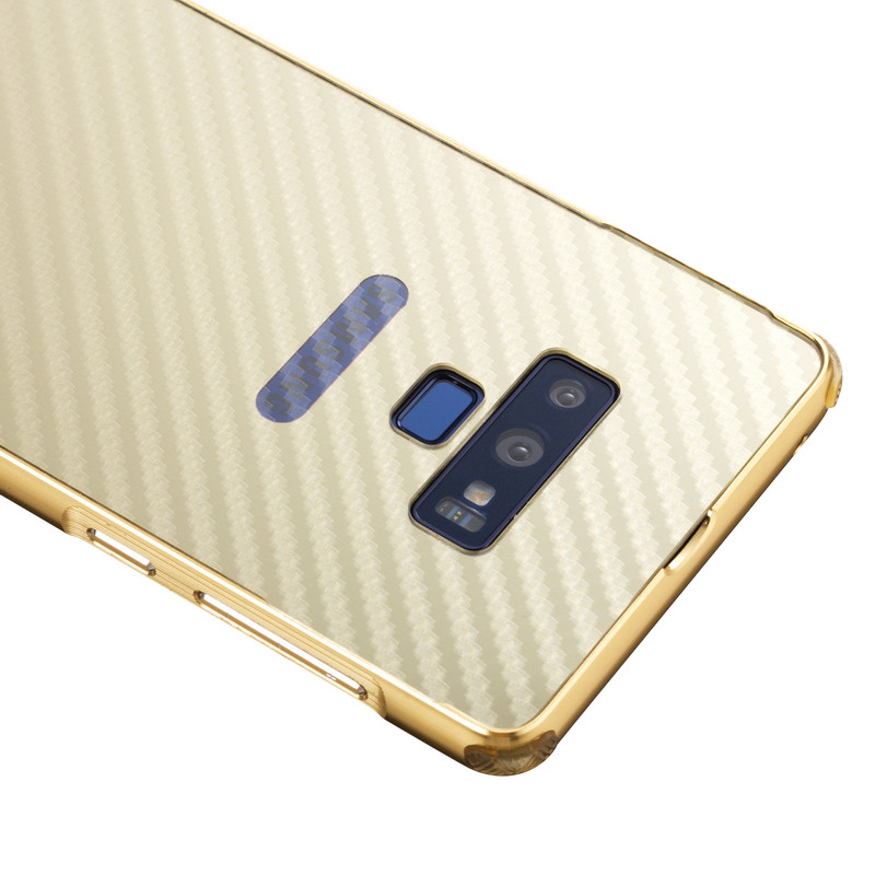 Case Samsung Galaxy Note 9 N960 #เคสฝาหลังกรอบโลหะ Electroplated + ฝาหลังพลาสติกผิวคาร์บอนไฟเบอร์