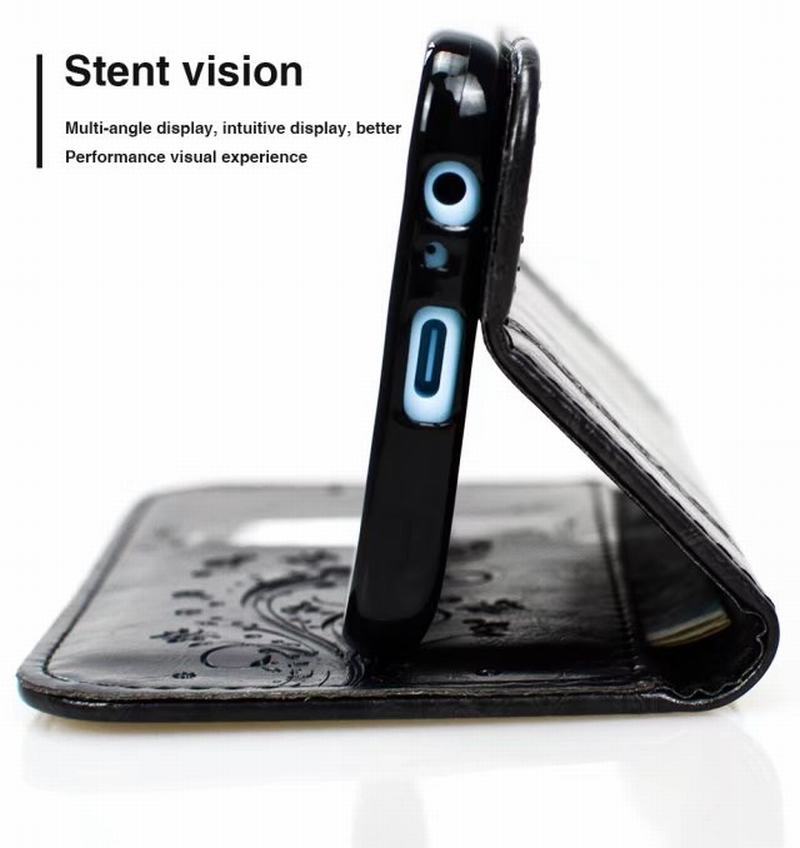 Case Samsung Galaxy S10 Plus #เคสฝาพับปั้มลายหัวใจ Imprint Heart PU Leather Stand Wallet Case