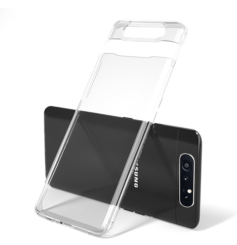 Case Samsung Galaxy A80 #เคสฝาหลังพลาสติกแข็งใสขอบเงา GKK Shock Resistant Electroplating Hard PC Phone Casing