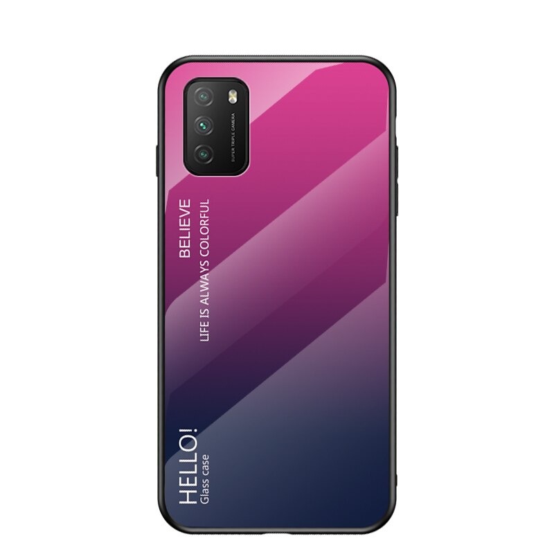 เคส Xiaomi 11T / 11T Pro #เคสฝาหลัง Gradient Color Glass + PC + TPU Hybrid Case