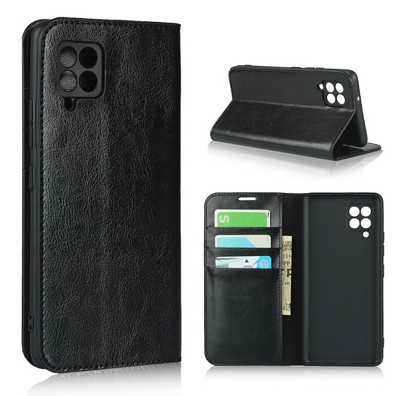 Case Samsung Galaxy A42 5G #เคสฝาพับแบบกระเป๋าสตางค์คุณภาพดี Crazy Horse Genuine Leather Cover